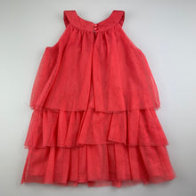 Load image into Gallery viewer, Girls Sprout, coral tiered tulle party dress, GUC, size 2