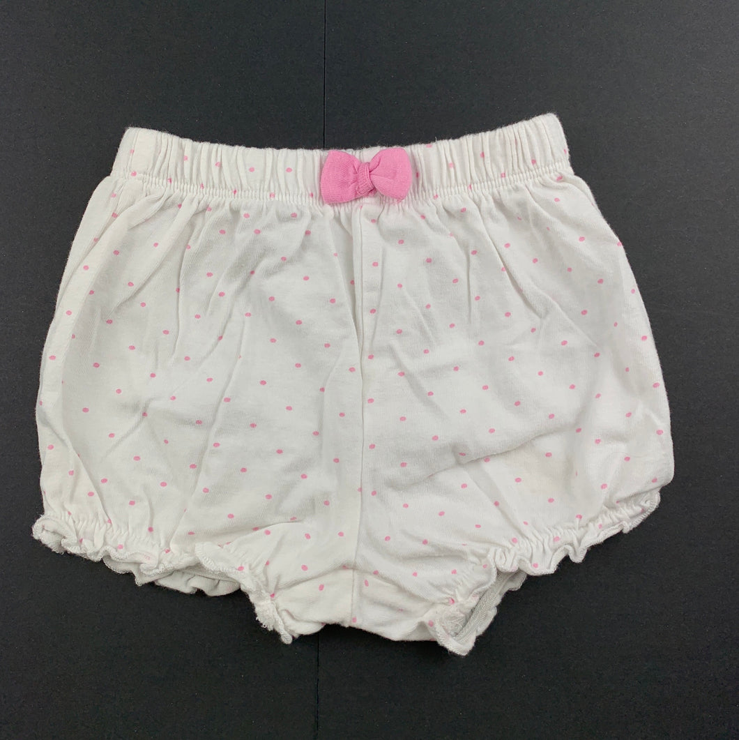 Girls Kids & Co Baby, white cotton shorts, elasticated, GUC, size 00