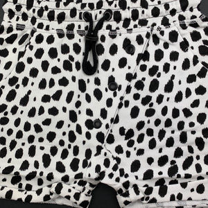 Unisex Chi Khi, black & white bamboo blend wrap shorts, elasticated, NEW, size 5-6