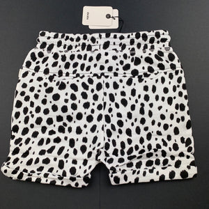 Unisex Chi Khi, black & white bamboo blend wrap shorts, elasticated, NEW, size 5-6