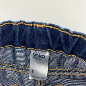 Boys Anko, blue denim jeans, adjustable, EUC, size 1