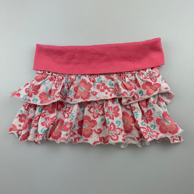 Girls Blue Seven, floral tiered skirt, elasticated, FUC, size 0