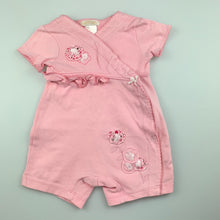 Load image into Gallery viewer, Girls Petit Lem, pink stretchy romper, GUC, size 3 months