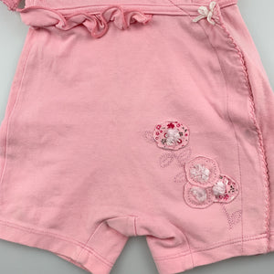 Girls Petit Lem, pink stretchy romper, GUC, size 3 months