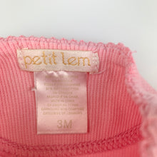 Load image into Gallery viewer, Girls Petit Lem, pink stretchy romper, GUC, size 3 months