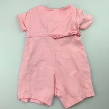 Load image into Gallery viewer, Girls Petit Lem, pink stretchy romper, GUC, size 3 months