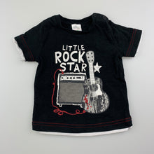 Load image into Gallery viewer, Boys Ollie&#39;s Place, black cotton t-shirt / top, rock star, GUC, size 00