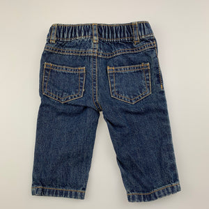 Boys Carter's, blue denim jeans, elasticated, EUC, size 3 months