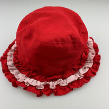 Load image into Gallery viewer, Girls Pumpkin Patch, red bucket hat, chin strap, 50cm circum., GUC, size 1-2