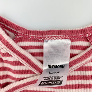 Girls Bonds, pink stripe stretchy long sleeve top, EUC, size 0000