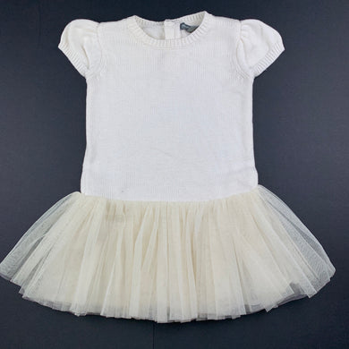 Girls Baby Gap, cream knit & tulle party dress, EUC, size 0