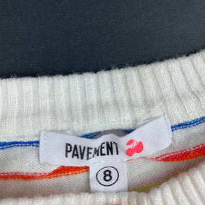 Girls Pavement, striped soft stretchy sweater / jumper, armpit to armpit: 39cm, GUC, size 8