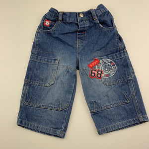 Boys Disney Baby, Winnie the Pooh denim cropped jeans, Inside leg: 22cm, GUC, size 1