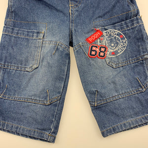 Boys Disney Baby, Winnie the Pooh denim cropped jeans, Inside leg: 22cm, GUC, size 1