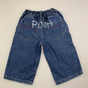 Boys Disney Baby, Winnie the Pooh denim cropped jeans, Inside leg: 22cm, GUC, size 1