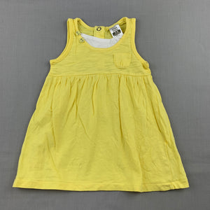 Girls Zara Baby, yellow cotton casual dress, GUC, size 00