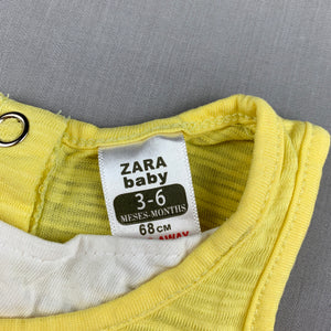 Girls Zara Baby, yellow cotton casual dress, GUC, size 00