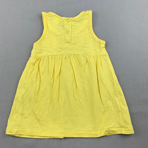 Girls Zara Baby, yellow cotton casual dress, GUC, size 00