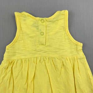 Girls Zara Baby, yellow cotton casual dress, GUC, size 00