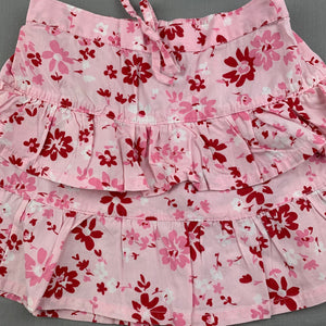 Girls H+T, lightweight floral cotton skirt, elasticated, GUC, size 2