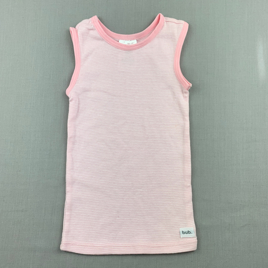 Girls Target, pink stripe cotton singlet top, EUC, size 000