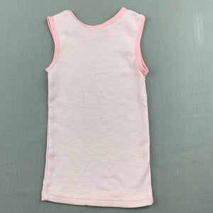 Girls Target, pink stripe cotton singlet top, EUC, size 000