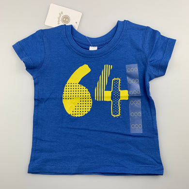 Boys Dymples, blue cotton t-shirt / top, NEW, size 000