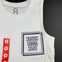 Load image into Gallery viewer, Boys Brilliant Basics, white cotton singlet / tank top, skate, NEW, size 8