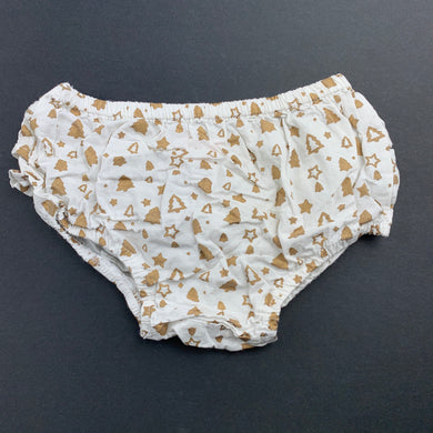 Girls Sprout, cotton Christmas bloomers / nappy cover, GUC, size 00