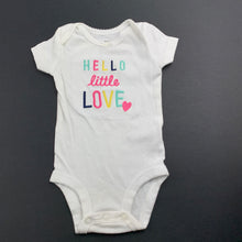Load image into Gallery viewer, Girls Carter&#39;s, white soft cotton bodysuit / romper, GUC, size 0000