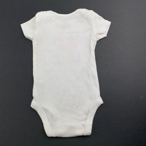 Girls Carter's, white soft cotton bodysuit / romper, GUC, size 0000