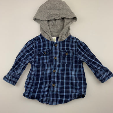 Boys Dymples, lightweight cotton hooded shirt, EUC, size 00