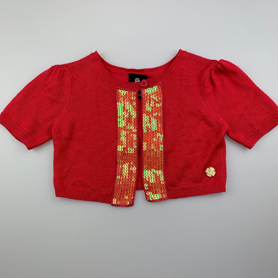 Girls Sista, knit short sleeve bolero cardigan, GUC, size 1