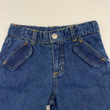 Load image into Gallery viewer, Girls Nannette, blue denim jeans, embroidered, adjustable, Inside leg: 41cm, GUC, size 4