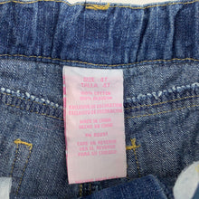 Load image into Gallery viewer, Girls Nannette, blue denim jeans, embroidered, adjustable, Inside leg: 41cm, GUC, size 4