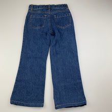 Load image into Gallery viewer, Girls Nannette, blue denim jeans, embroidered, adjustable, Inside leg: 41cm, GUC, size 4