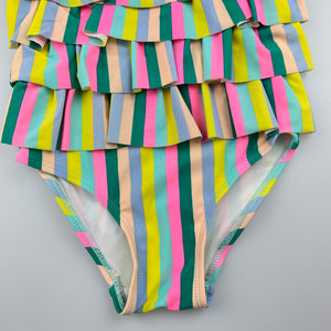 Girls Cotton On, striped swim one-piece, light mark on chest, FUC, size 3