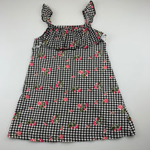 Load image into Gallery viewer, Girls Mango, checked floral cotton summer dress, EUC, size 6