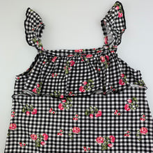 Load image into Gallery viewer, Girls Mango, checked floral cotton summer dress, EUC, size 6