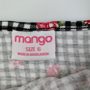 Girls Mango, checked floral cotton summer dress, EUC, size 6