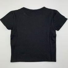 Load image into Gallery viewer, Girls KID, black stretchy crop t-shirt / top, L: 33cm, NEW, size 8