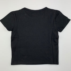 Girls KID, black stretchy crop t-shirt / top, L: 33cm, NEW, size 8