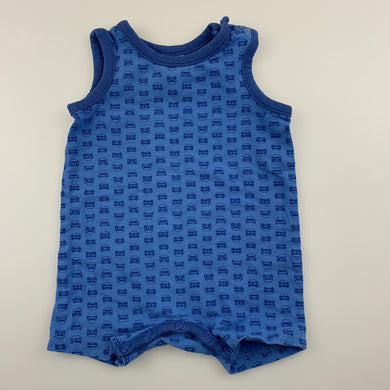 Boys Target, blue stretchy romper, cars, GUC, size 0000