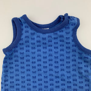 Boys Target, blue stretchy romper, cars, GUC, size 0000