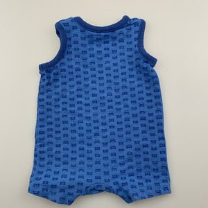 Boys Target, blue stretchy romper, cars, GUC, size 0000