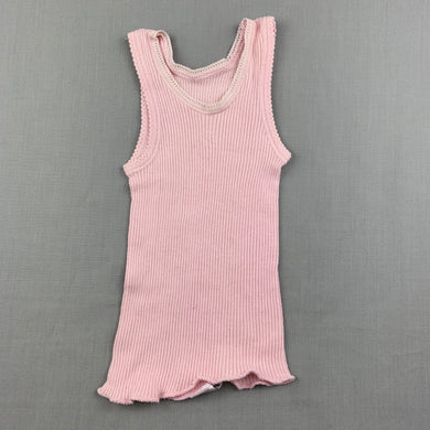 Girls Bonds, pink ribbed cotton singlet top, GUC, size 000