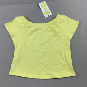 Girls KID, yellow cotton t-shirt / top, NEW, size 1