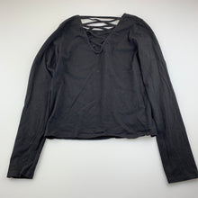 Load image into Gallery viewer, Girls Tilii, black stretchy long sleeve top, FUC, size 16