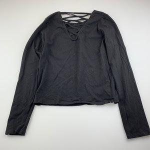 Girls Tilii, black stretchy long sleeve top, FUC, size 16