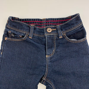 Girls Jordache, blue stretch denim jeans, elasticated, Inside leg: 28cm, GUC, size 2